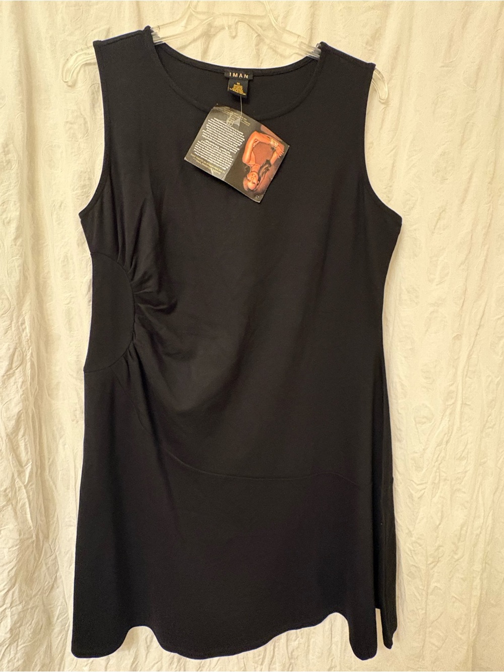Iman Global Chic black dress. Size 1X. NWT.